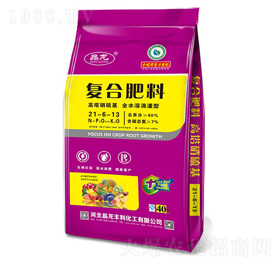 高塔硝硫基全水溶滴灌型復(fù)合肥料21-6-13-晶龍-中仁集團