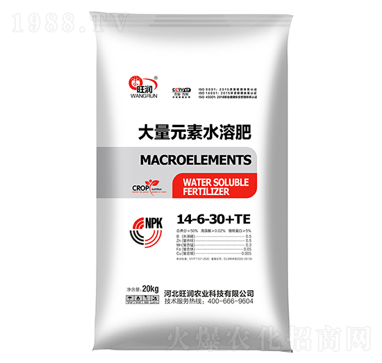 大量元素水溶肥料-14-6-30+TE-旺潤農業(yè)