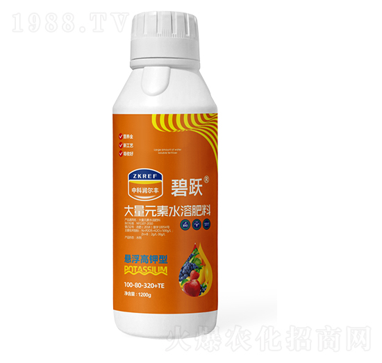 懸浮高鉀型大量元素水溶肥料100-80-320+TE-碧躍-中科潤(rùn)爾豐