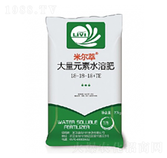 大量元素水溶肥18-18-18+TE-米爾萃-臺(tái)州農(nóng)資