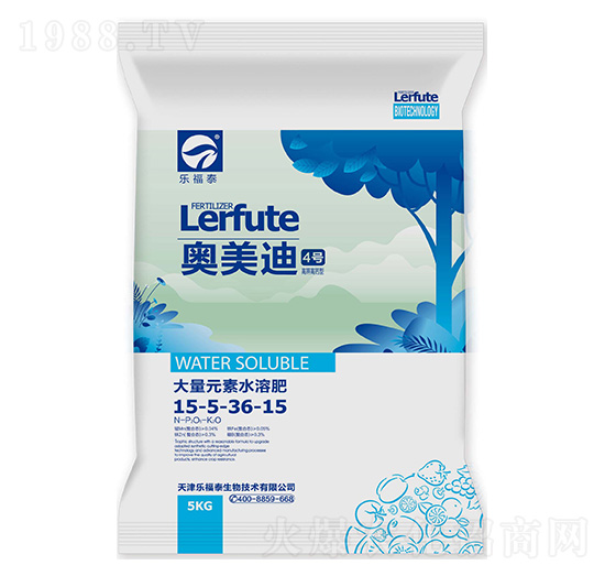 高鉀高鈣型大量元素水溶肥15-5-36-15-奧美迪4號-樂福泰