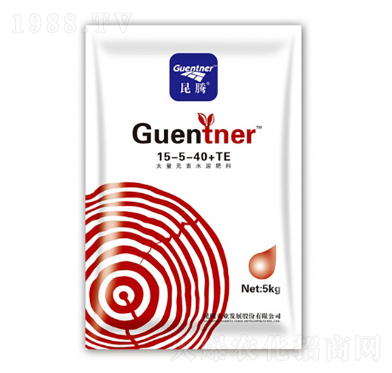 大量元素水溶肥料15-5-40+TE-Guentner-昆騰生物