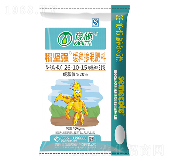 40kg緩釋摻混肥料26-10-15-稻堅強-茂施肥料