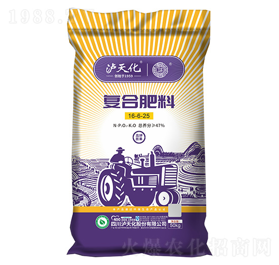 高鉀膨果復合肥料16-6-25-工農(nóng)-瀘天化