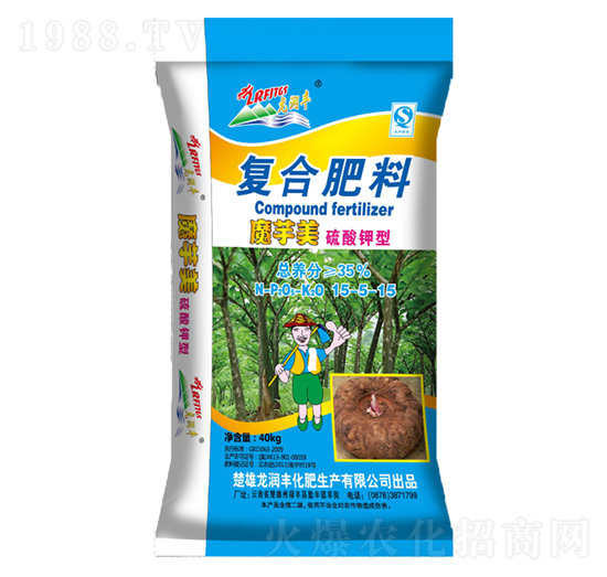 魔芋專用硫酸鉀型復(fù)合肥料15-5-15-龍潤豐