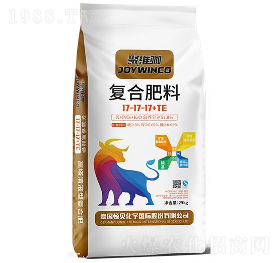 聚維咖復(fù)合肥料17-17-17+TE-頓貝肥業(yè)