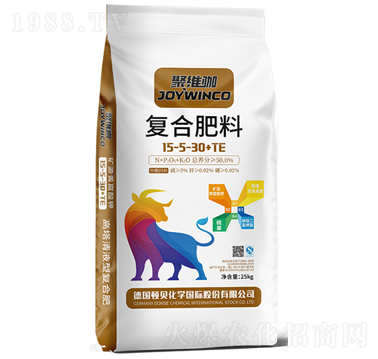 聚維咖復合肥料15-5-30+TE-頓貝肥業(yè)