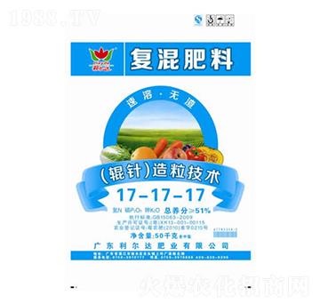 全溶氯基型輥針造粒復混肥料17-17-17-利爾達肥業(yè)